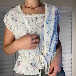 Vintage Floral Blouse Set